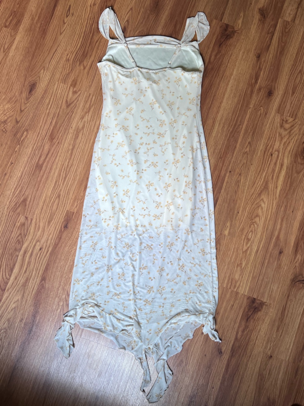 NEW Cream + Pale Yellow Floral Delicate Boho Dress - Picture 6 of 13